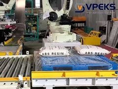 Robot voor palletisering met robotarm, test vóór levering